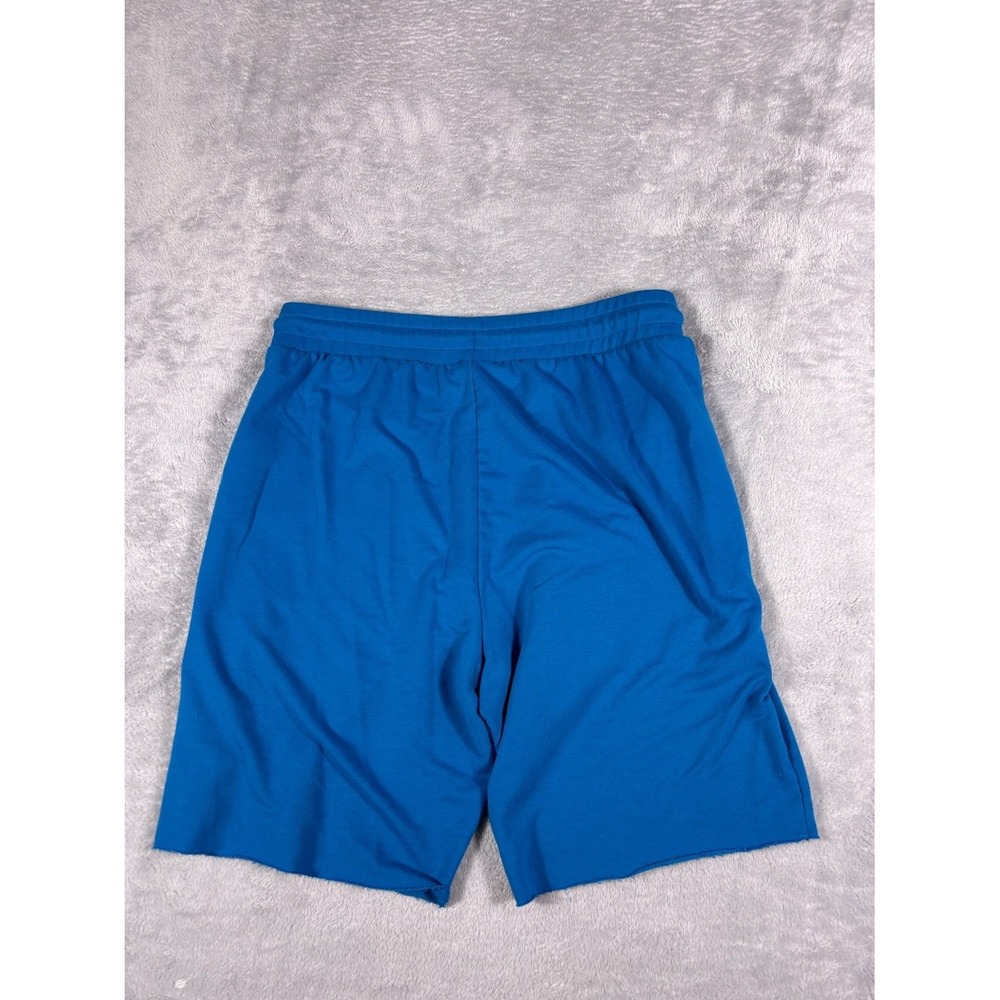 Gymshark Mens Size M Blue Raw Hem Fleece Sweat Shorts Athletic Drawstring Gym - Picture 5 of 10
